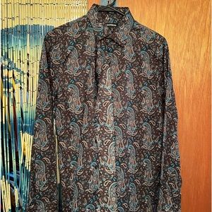 Express Men’s express dress shirt Paisley Extra Small Extra Slim
